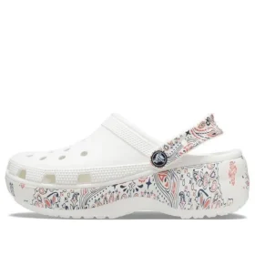 Zuecos clásicos con plataforma Americana Paisley «Blanco»