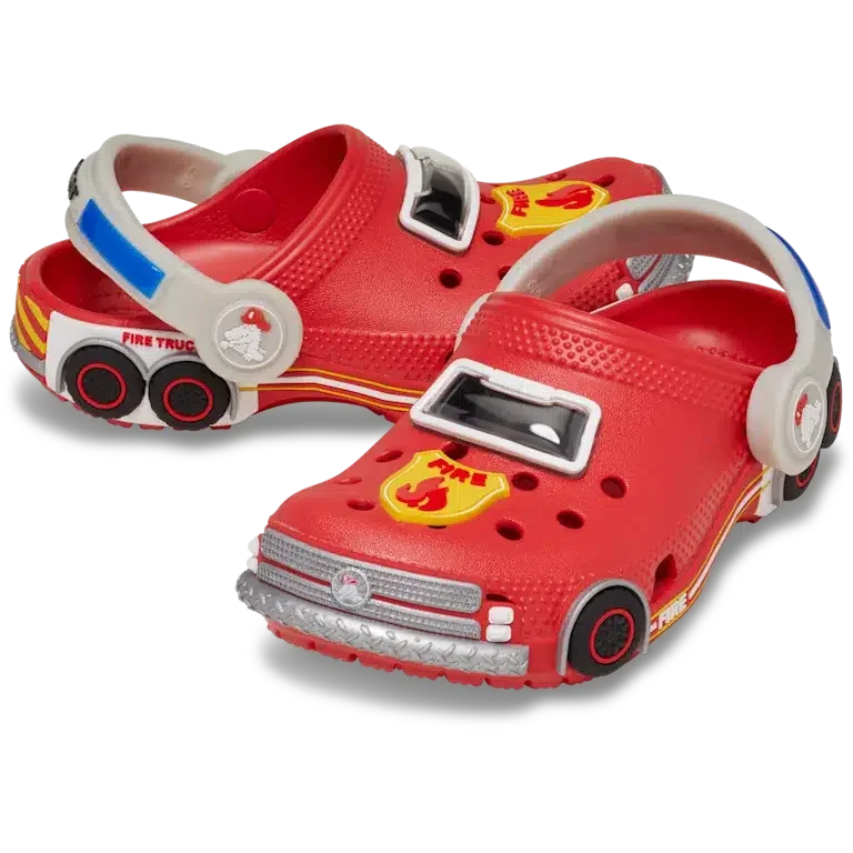 Zuecos clásicos para niños pequeños «Iam Fire Truck Lights» con correa trasera Zuecos clásicos para niños pequeños «Iam Fire Truck Lights» con correa trasera