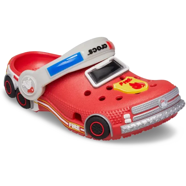 Zuecos clásicos para niños pequeños «Iam Fire Truck Lights» con correa trasera Zuecos clásicos para niños pequeños «Iam Fire Truck Lights» con correa trasera