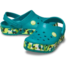 Zuecos Crocband Glow Confetti Band para niños pequeños