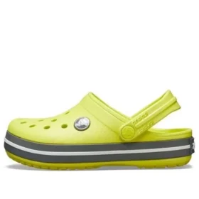 Zuecos de punta redonda con detalle de corte «Crocband» «Amarillo Gris»