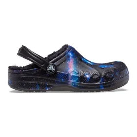 Zuecos Galaxy con correa peluda y forro Baya «Black Multi»
